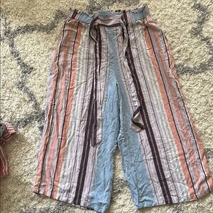 Striped Multicolor Wide-Leg Pants